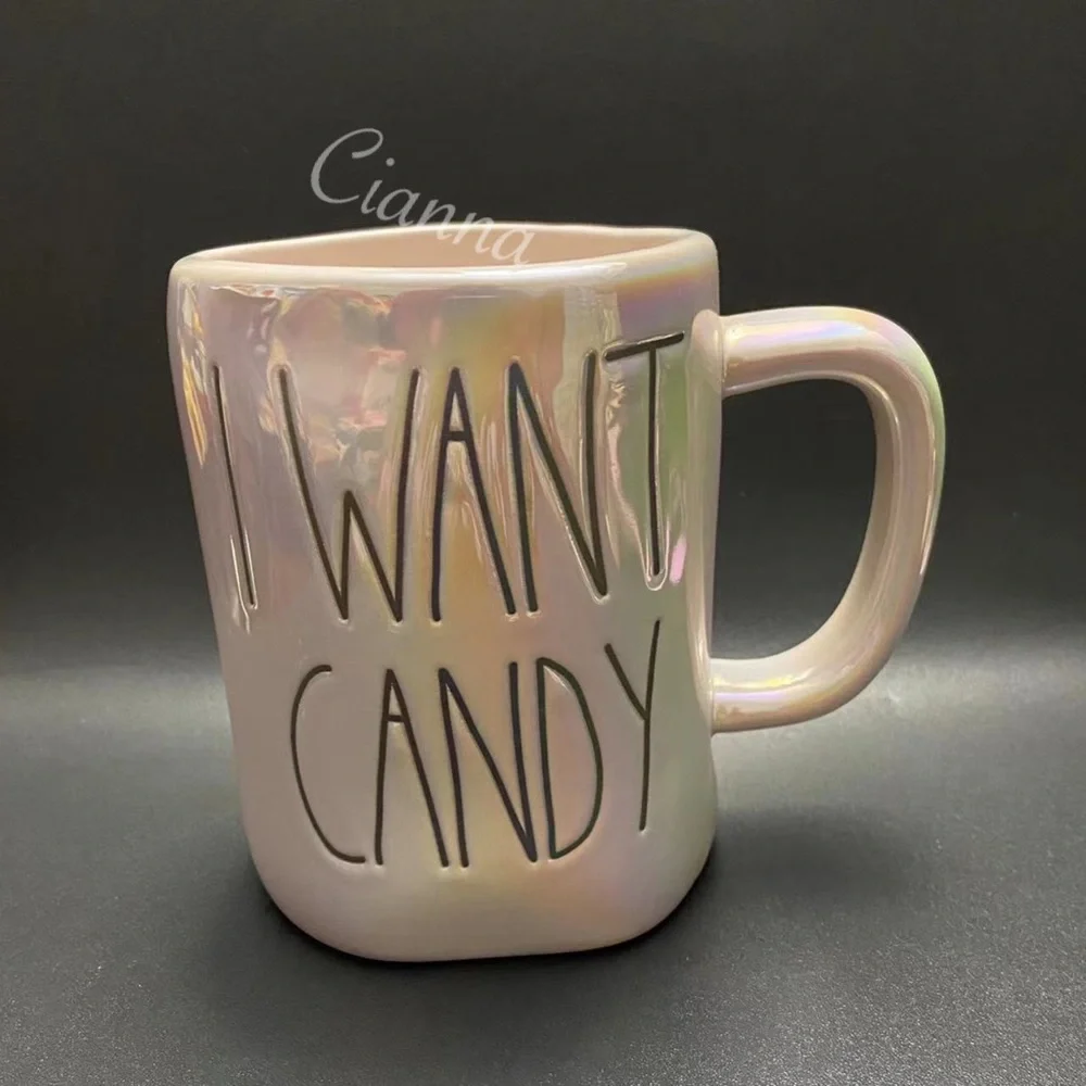 Rae Dunn I WANT CANDY Iridescent Mug